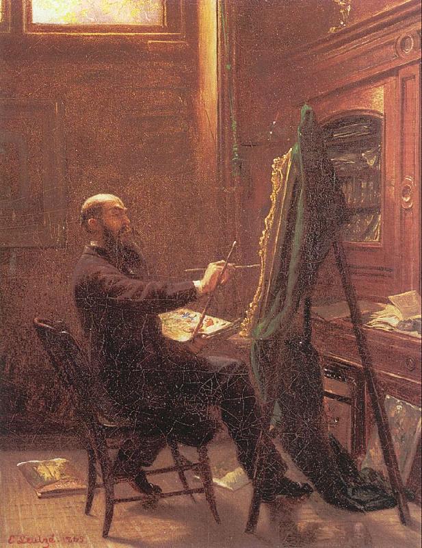 Leutze, Emmanuel Gottlieb Worthington Whittredge in his Tenth Street Studio china oil painting image